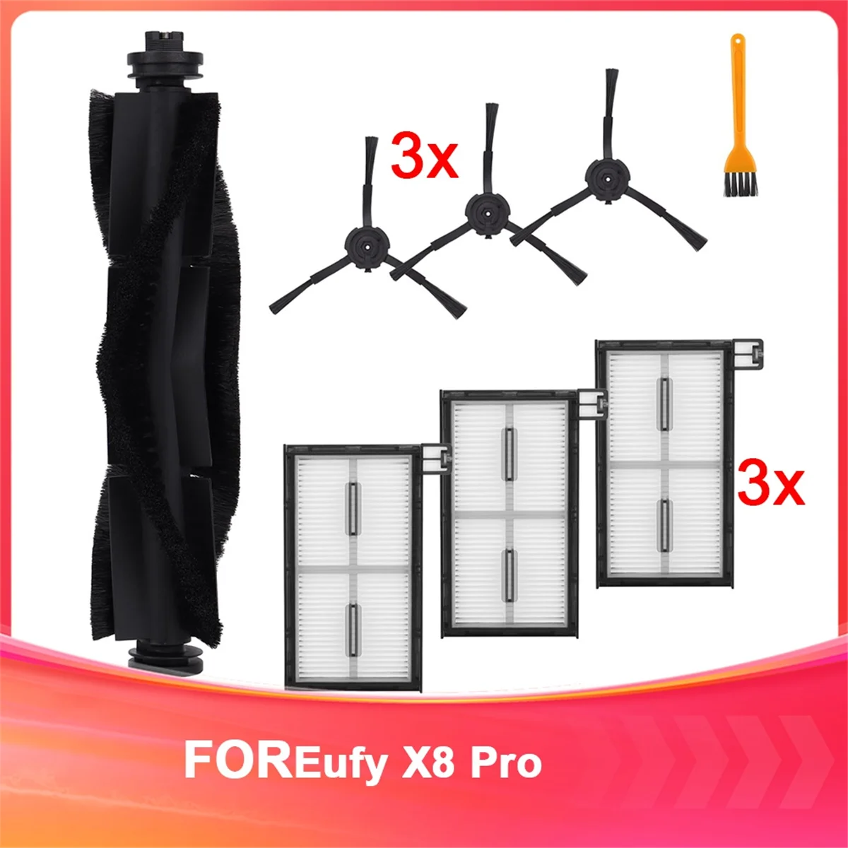 X8 로봇 진공 청소기 교체 부품용 A20M - X8 Pro 액세서리 키트, 메인 브러시, 필터, 사이드 브러시