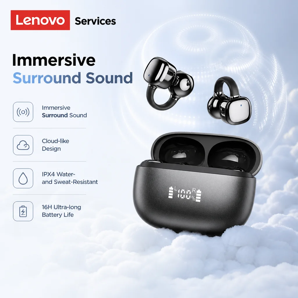 Lenovo RS119 Pro OWS Wireless Bluetooth Headsets IPX4 Waterproof Sport Headphones 16H Long Endurance Noise Cancelling Earphones