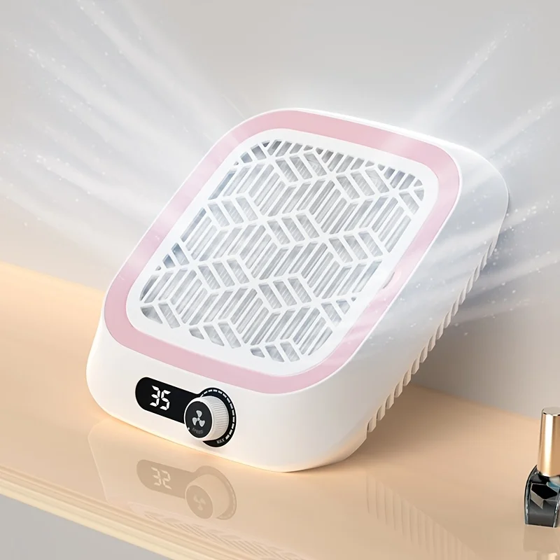 Turbine Brushless Nail Dust Remover Strong Suction Nail Vacuum Cleaner for Manicure with Removable Filter Speed Adjustable