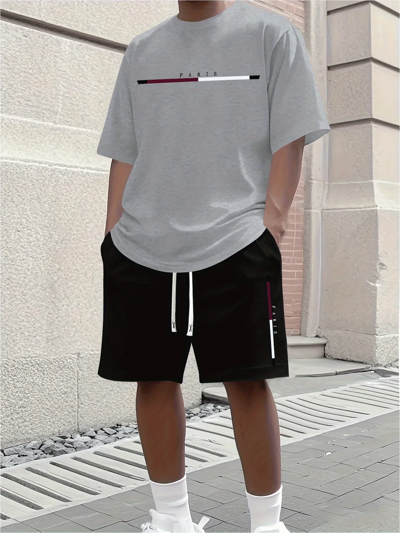 Summer Quick-Dry Men's Set Stylish Athletic Set Casual Breathable Short-Sleeve 3D Printed Sports T-Shirt + Shorts Basketball Set