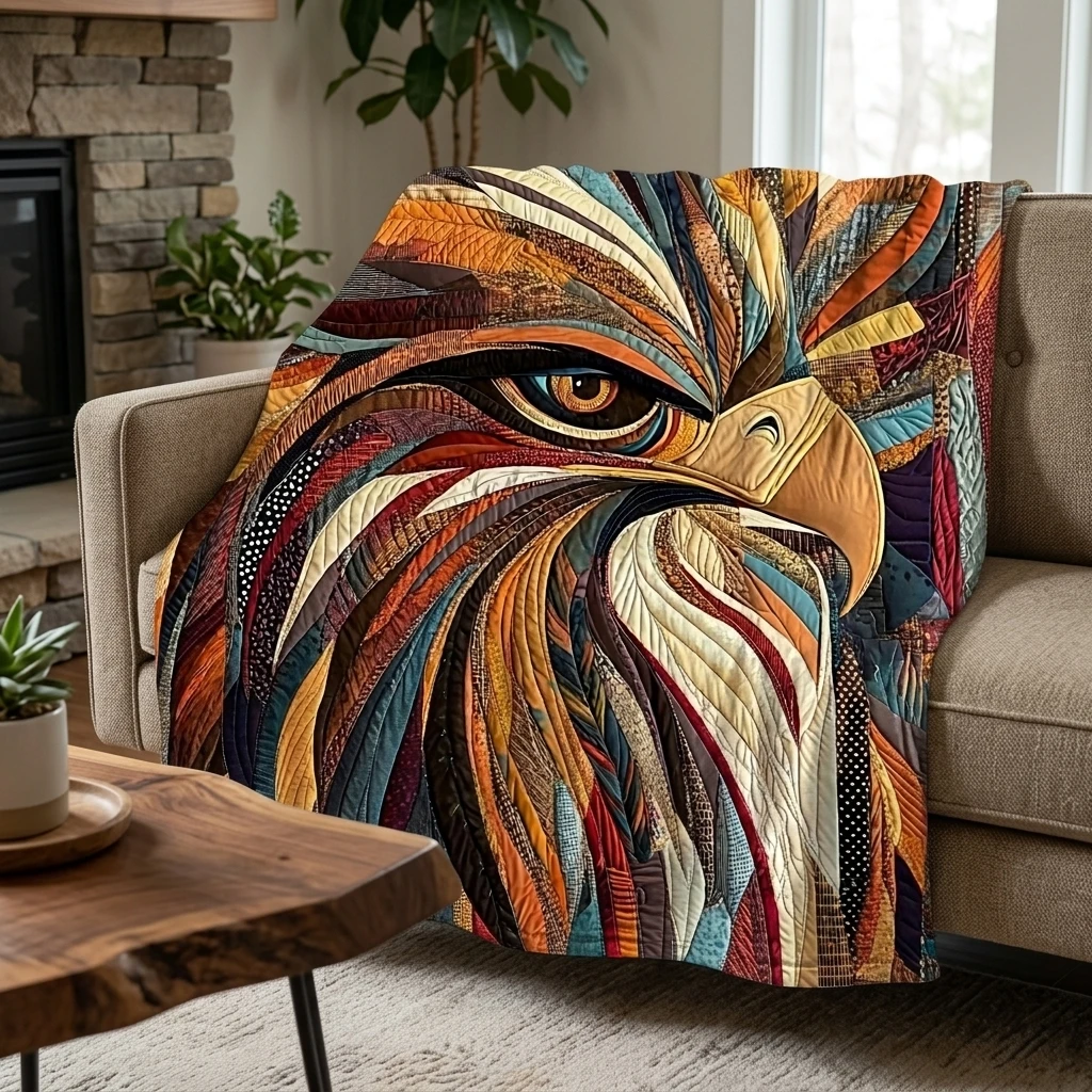 1PC Bohemian Abstract Eagle Face Thick Flannel Throw Blanket, Soft Warm Portable Throw, Perfect Gift for Adults Boys Girls