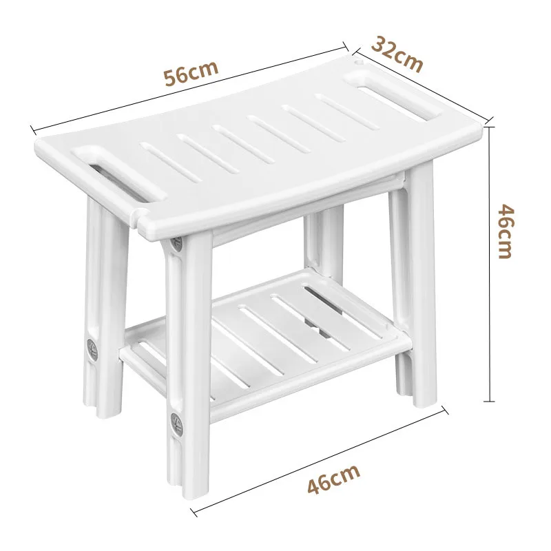 Shower Stool Shower Bench Stool With Storage Shelf Waterproof Bathroom Spa Bathing Shower Seat Chair Storage Bench For Home Use image 6