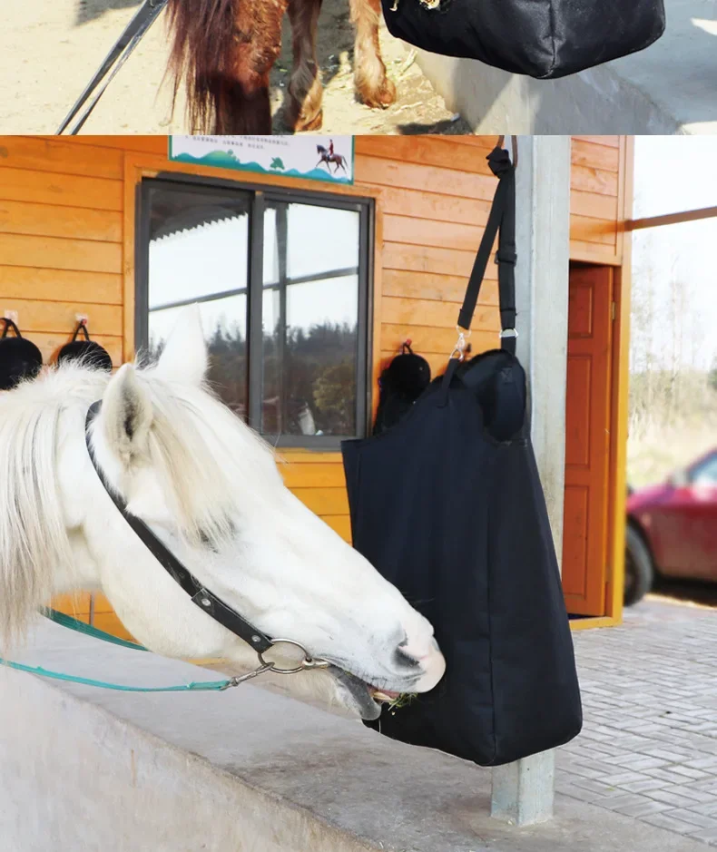 1 Pc Oxford Horse Hay Feeding Bags Slow Feed Hay Tote Bag Forage Storage Bag Domestic Livestock Hay Feeding Bag for Horse Cow