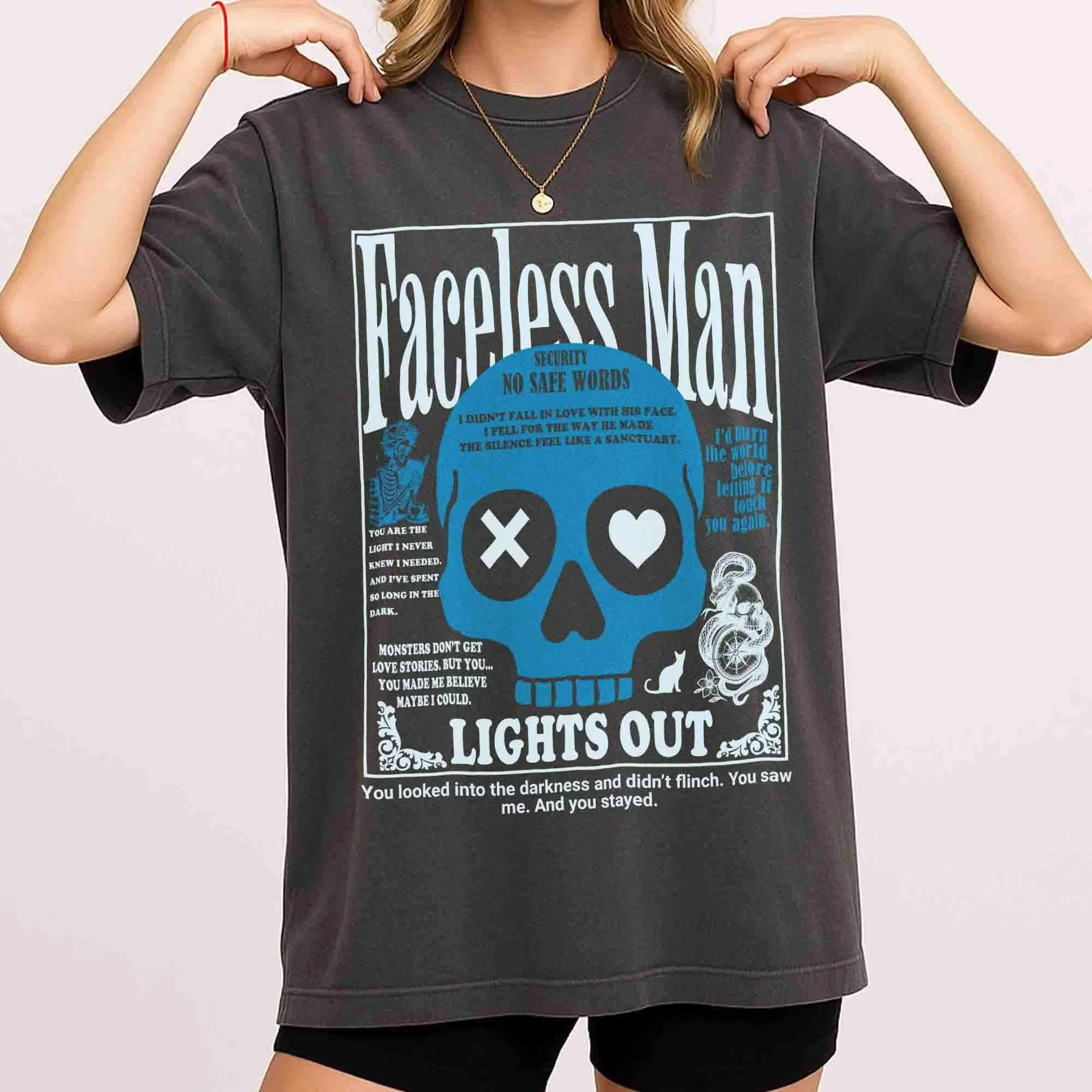 Lights Out Masked Man Book Reading Shirt, Bookish T-shirt, Book Tshirt Lights Out,  Navessa Allen