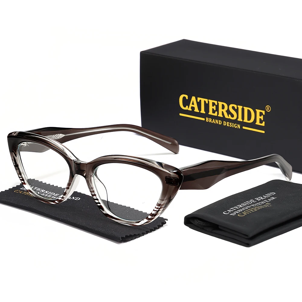 

Очки CATERSIDE: модные оптические оправы унисекс в стиле панк, с защитой от синего света, классический дизайн «кошачий глаз», с накладками на дужках