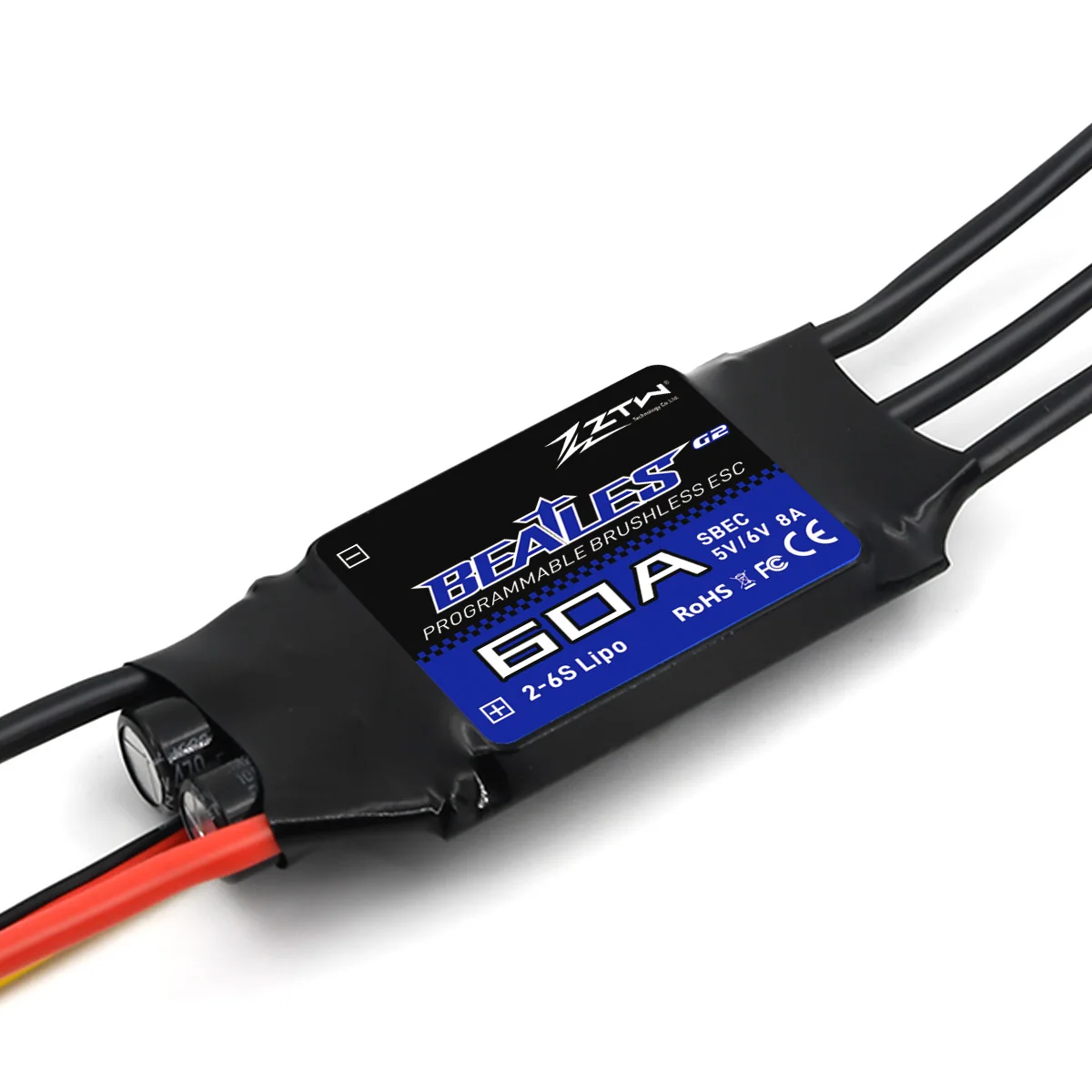 ZTW ESC Beatles 20A/30A/40A/50A/60A/80A/100A G2 SBEC 5/6V 8A 2-6S 32-Bit Brushless Speed Controller For RC Airplane Fixed-wing