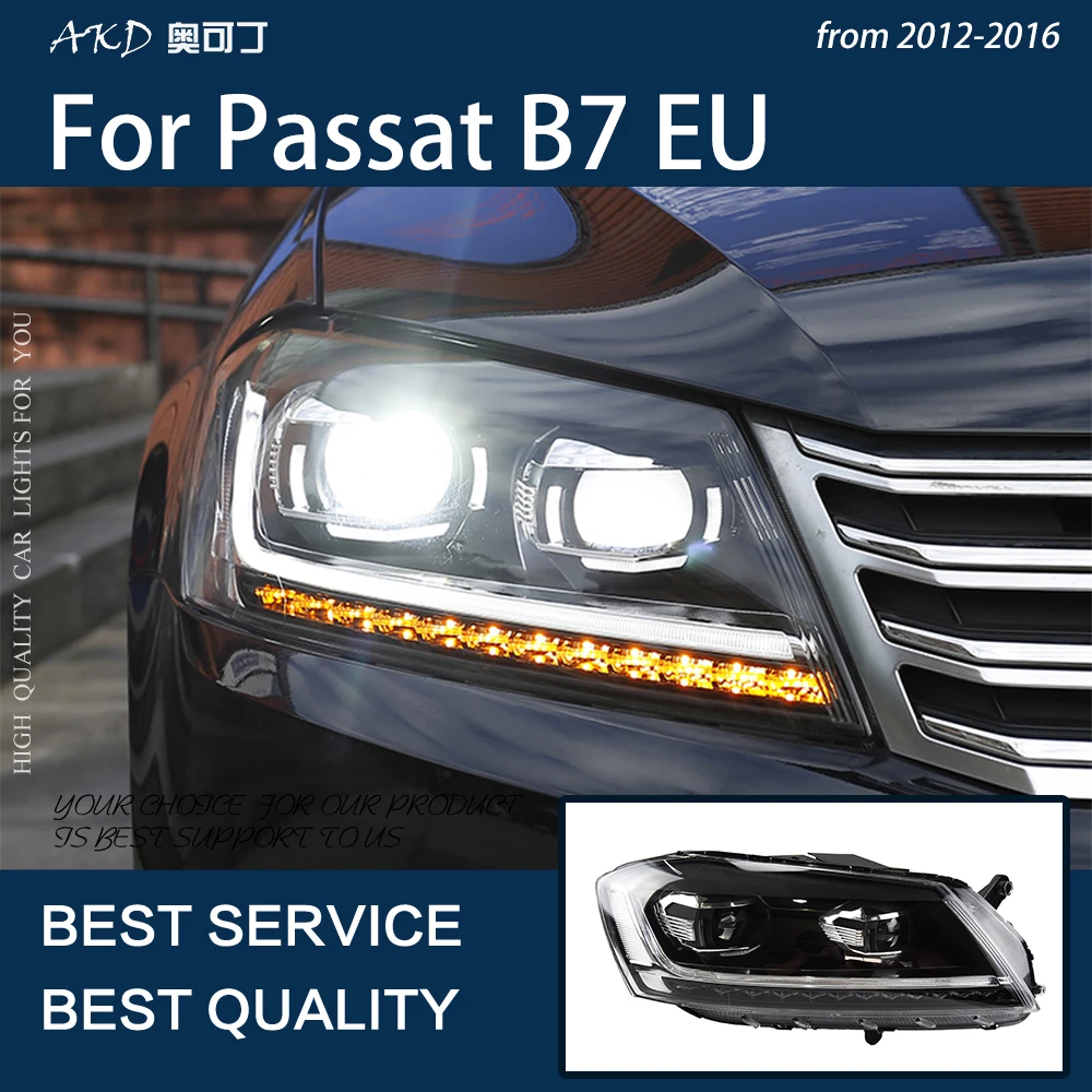 Car Lights For Passat B7 EU Version Magotan 2011-2015 LED Headlights DRL Fog Lamp Turn Signal Projector Lens Accessories Upgrade