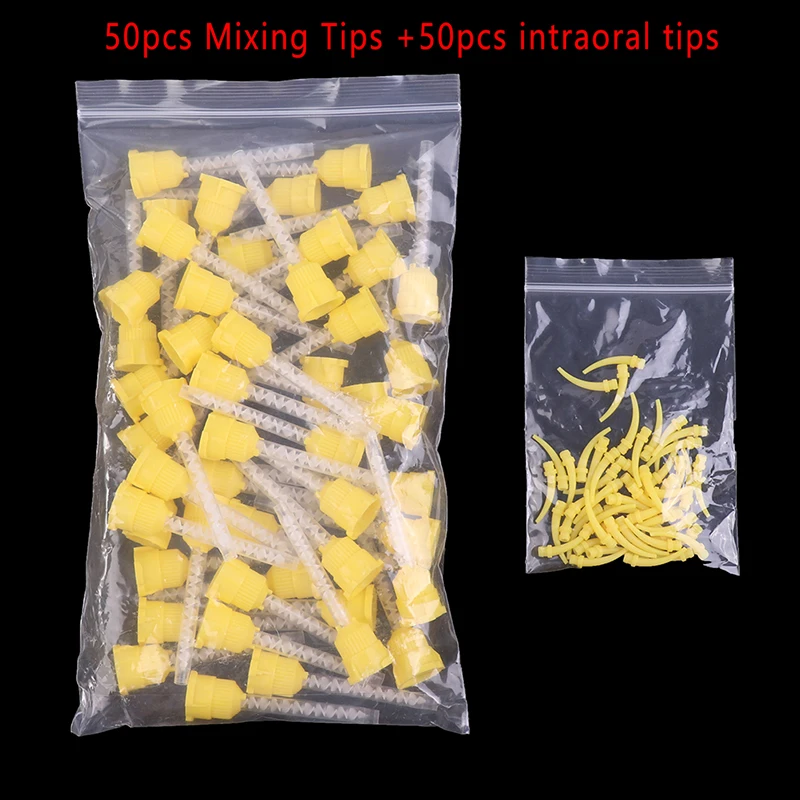 

50pcs Dental Mixing Tips Impression Materials Lab Denture Laboratory Color Tubes Disposable Silicone Rubber