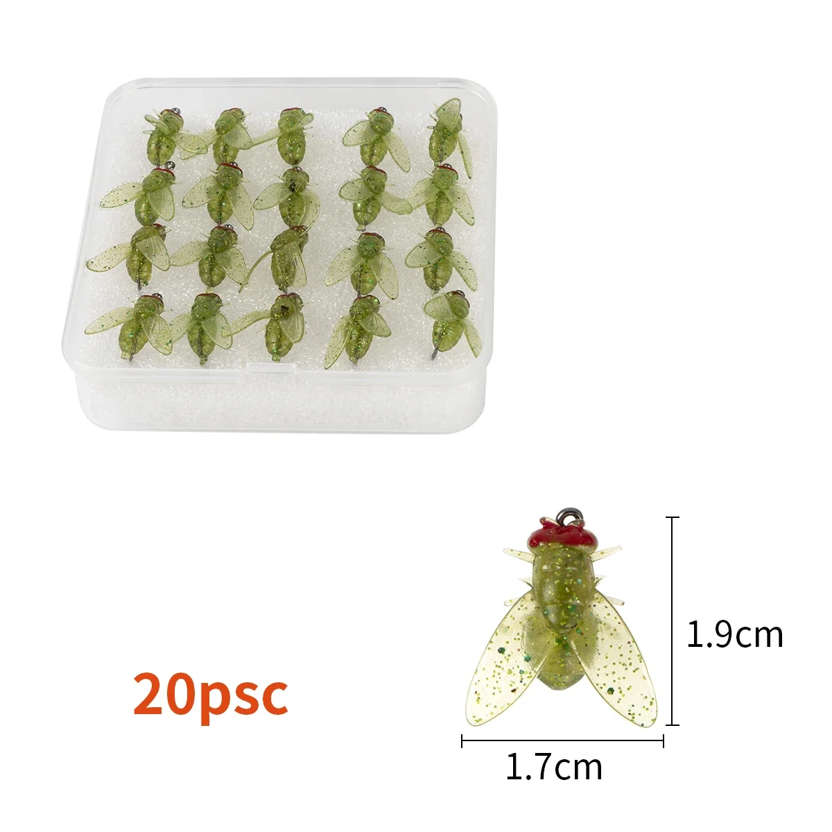 10/20Pcs Fly Fishing Flies Kit Rubber Fly Fishing Lures Lifelike Soft Plastic Lures Barbed Hooks for Bass Trout Salmon