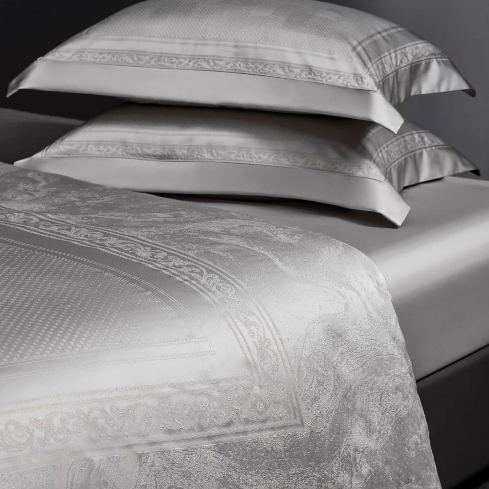 High-end French exquisite jacquard 140-count long-staple cotton four-piece set, delicate and skin-friendly quilt cover, pure cot