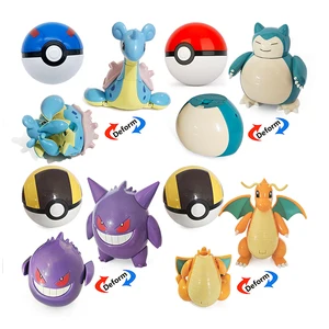 Pokemon Pokeball Dragonite Elf Ball 변형 장난감 포켓 괴물 애니메이션 애니메이션 피겨 Snorlax 이중 형태 모델 인형 어린이 선물 10 최고의 판매용 드래곤 파티 -16