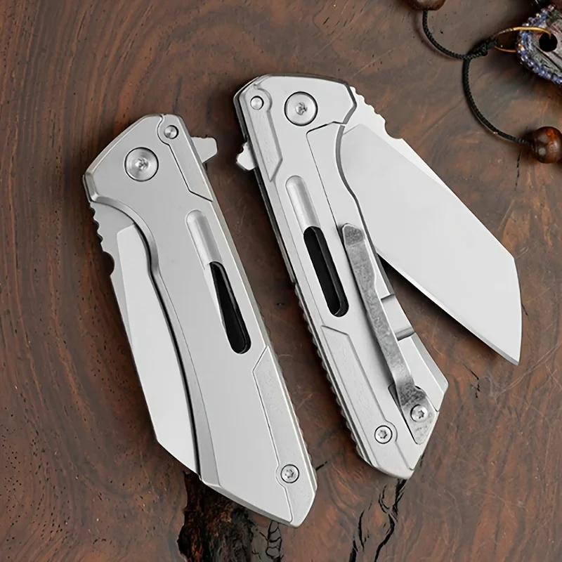 Ball Bearing Pocket Flipper Folding Knife 440C Tanto Blade Stainless Steel Handles Outdoor Camping Hunting Knives Tactical Tools