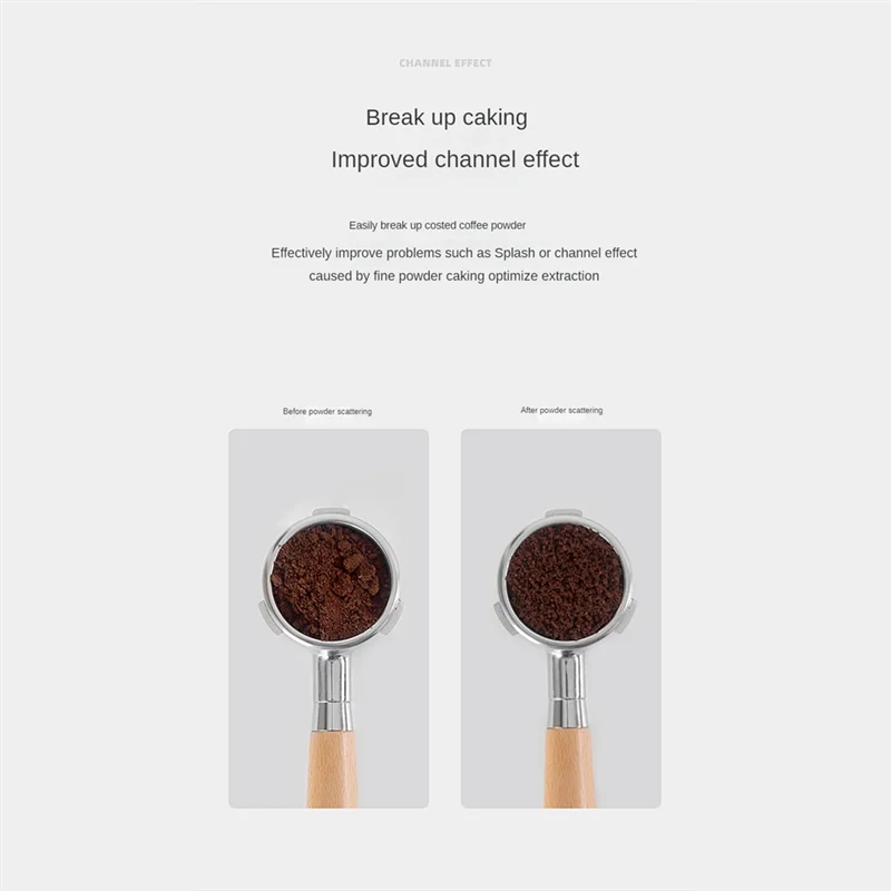 

B02C-мешалка для кофе, мешалка для кофе эспрессо, игла-распределитель из нержавеющей стали, набор колец для порошка, инструмент для кофе, простой в использовании 5