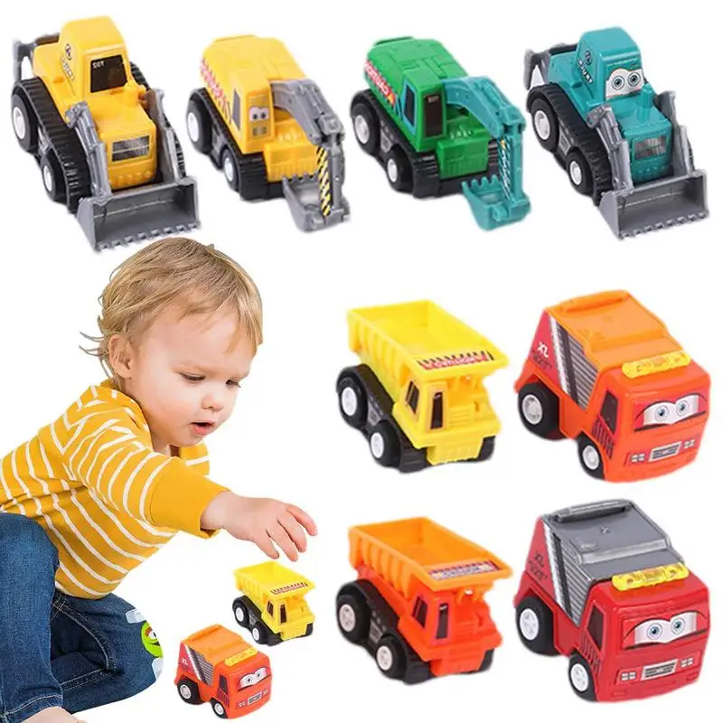 

8pcs Excavator Toy Set Educational Children Toy Engineering Vehicle Model Mini Cars Excavator Crane Dump Truck For Children