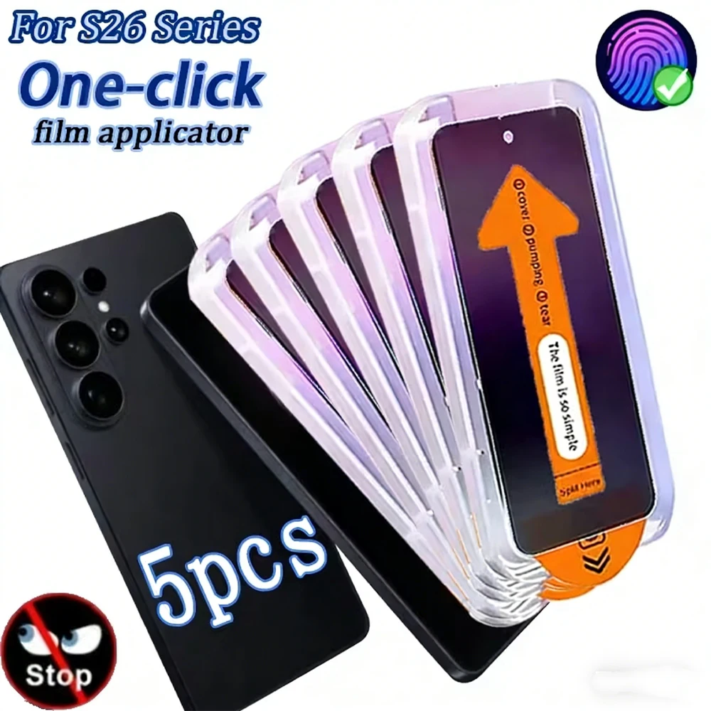 1-5pcs Fingerprint Unlock For Samsung S26 Ultra S26 Edge S26 S25 Ultra S25 Plus S25 Edge S24ultra S24 S22 Privacy Tempered Glass