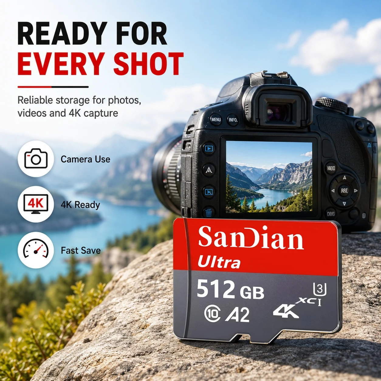 Bold SD Cards 128GB 512GB 32GB Memory Card Micro TF SD Card TF Cards for Body Camera/Phone/Digital Frame/PC Mac/Baby Monitor