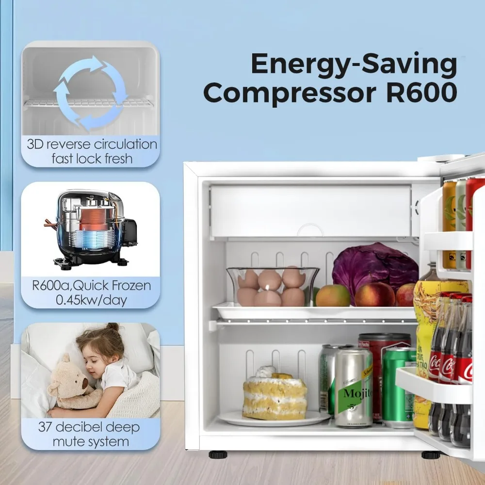 Мини-холодильник с морозильной камерой, номинальная 1,6 куб. Небольшой вертикальный холодильник футов со съемными полками, 7. Регулируемый термостат, Низкий Ной