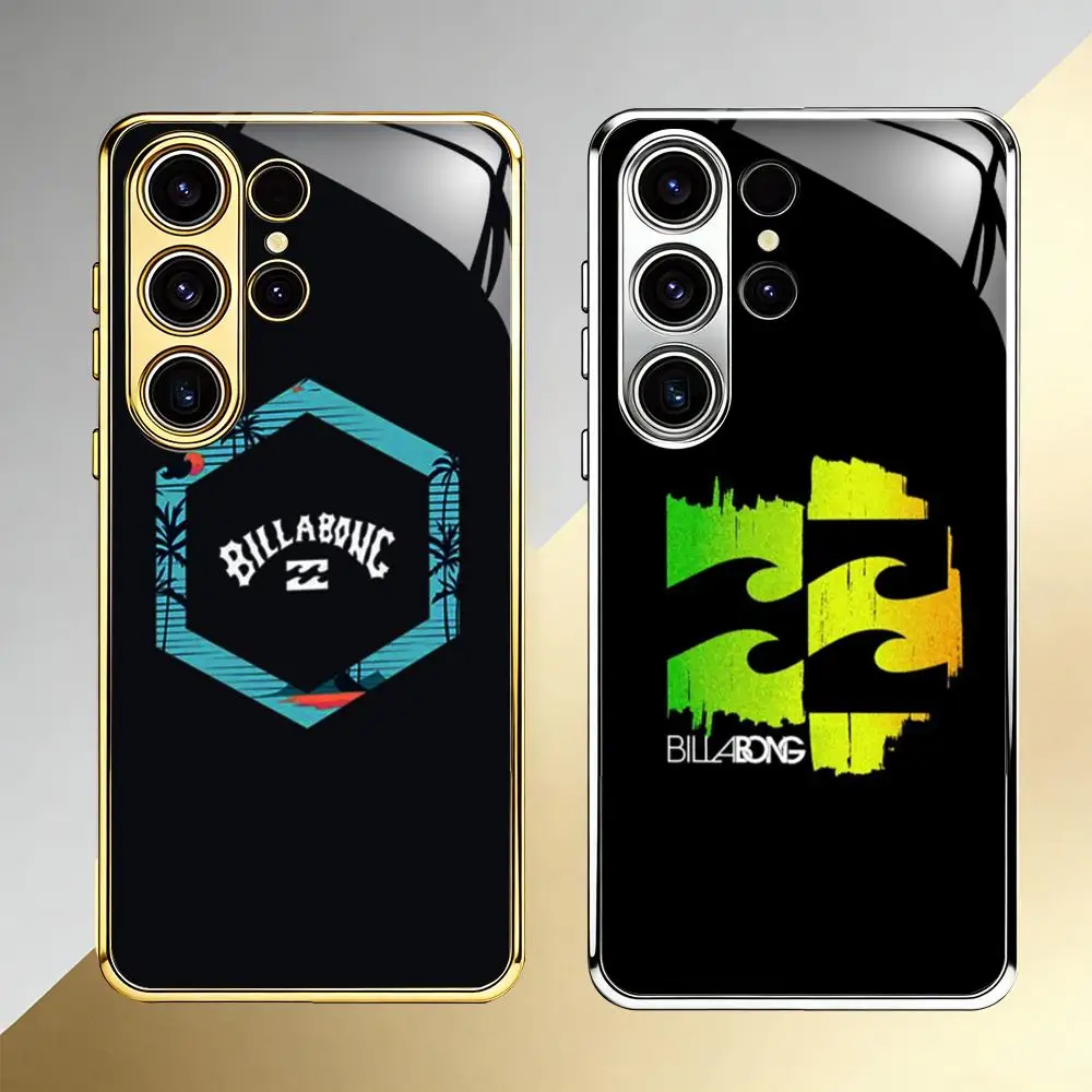 Fashion B-Billabong Phone Case For Samsung S26 S25 S24 S23 S22 S21 Plus Ultra FE Edge Electroplated glass