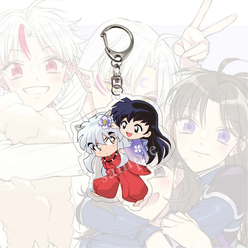 Japanese Manga Inuyasha Figure Keychain Cute Doll Bag Pendant Car Decoration Couple Accessories Birthday Kids Fans Fashion Gift