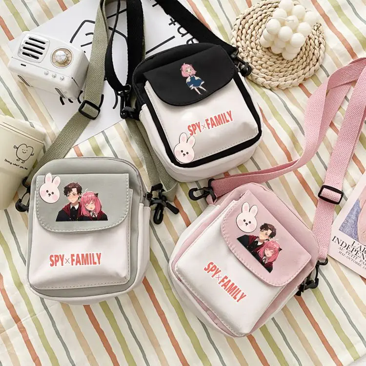 Spy X Family Cartoon Aniya Collaboration Crossbody Phone Shoulder Student Children's Canvas Bag Anime