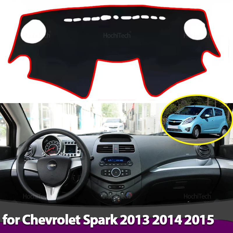 Vermeiden Sie Licht, rutschfest, schmutzabweisend, Mattenpolster, Sonnenschutz, Armaturenbrett, Schutzzubehör, Armaturenbrett-Abdeckung für Chevrolet Spark 2013 2014 2015