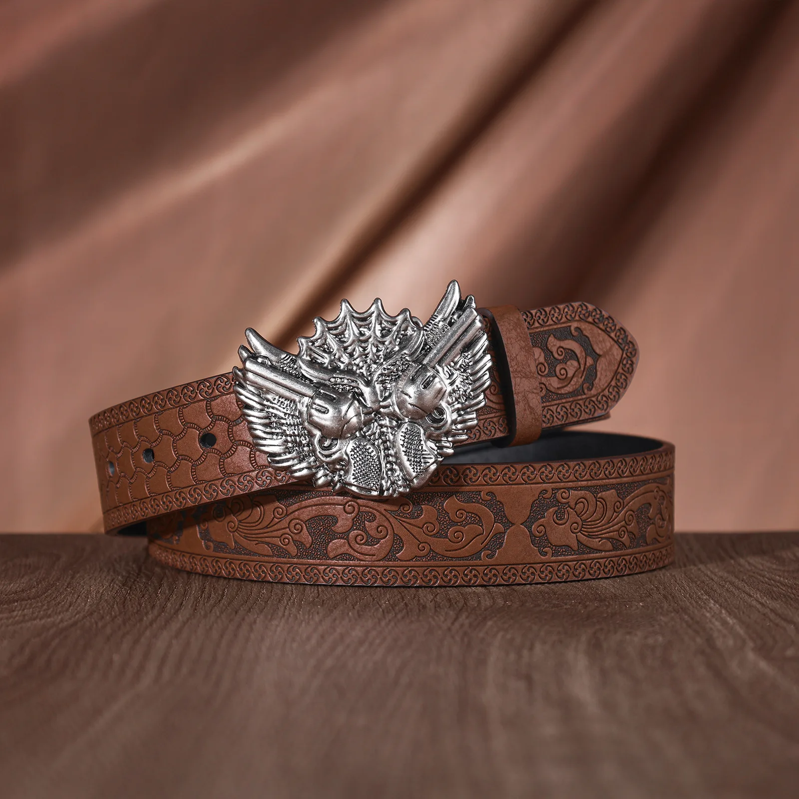 dragon-head-embossed-pattern-leather-pu-belt-deep-press-embossed-strap-surface-meticulous-dragon-sculpt-details-tear-resist
