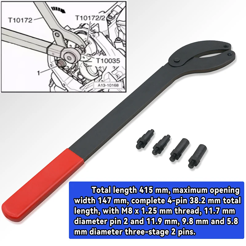 Pignone di bloccaggio della fasatura chiave regolabile cambio della cinghia Kit di attrezzi per puleggia del motore per albero a camme T10172 per VW