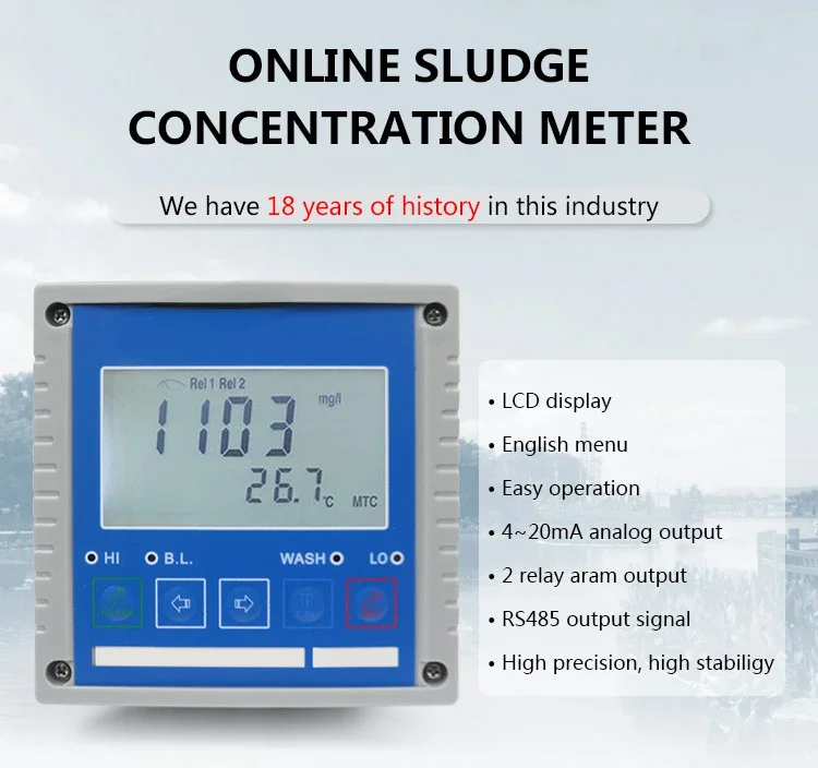 0-4000 NTU 30 Degree Scattered Light Measure Online Industrial Water Analysis Instruments Suspended Solid Sensor Turbidity Meter