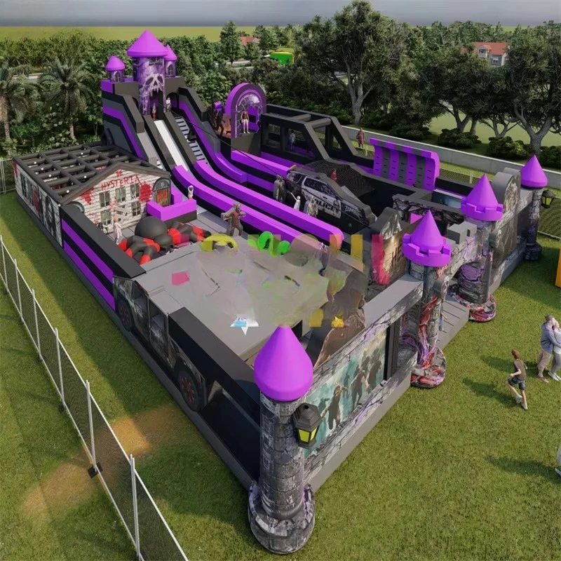 Commercial Haunted House Horror Theme PVC Tarpaulin Inflatable Playground Park Inflatable Theme Park