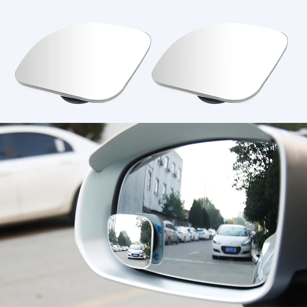 2Pcs Frameless Auxiliary Rearview Mirror Car Blind Spot Mirror HD Glass Convex Wide Angle Rimless Mirrors for Parking Reversing