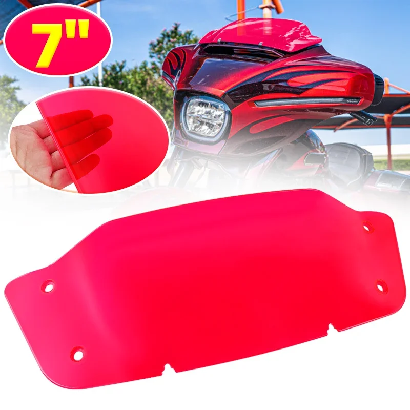 

Red Motorcycle 7" Wave Windshield Windscreen Wind Splitter Deflectors For Harley Touring CVO Street Glide FLHX FLHXSE 2023-2024