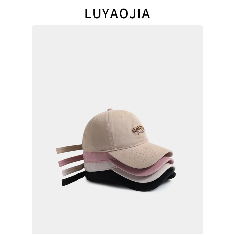 Embroidered letter cap female soft top sunshade Korean version fashionable versatile couple show face small baseball cap