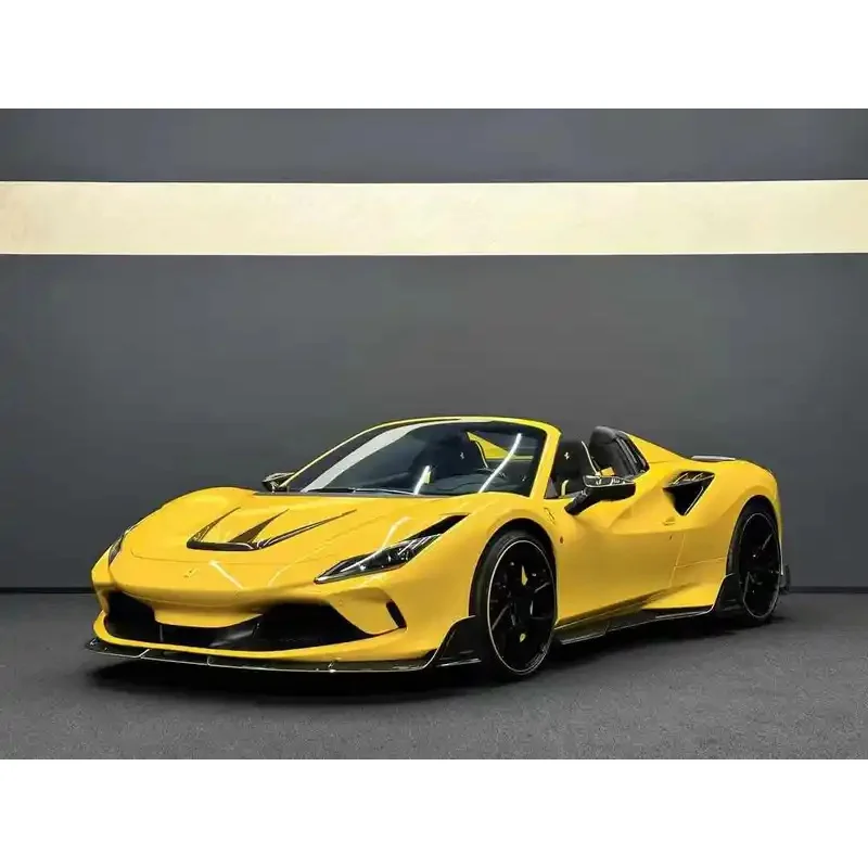 عالية الجودة Peect صالح Msy نمط ألياف الكربون الجافة الجبهة الشفاه الجانب تنورة الناشر الخلفي سبويلر العادم ل F-errari F8 الجسم أطقم #6