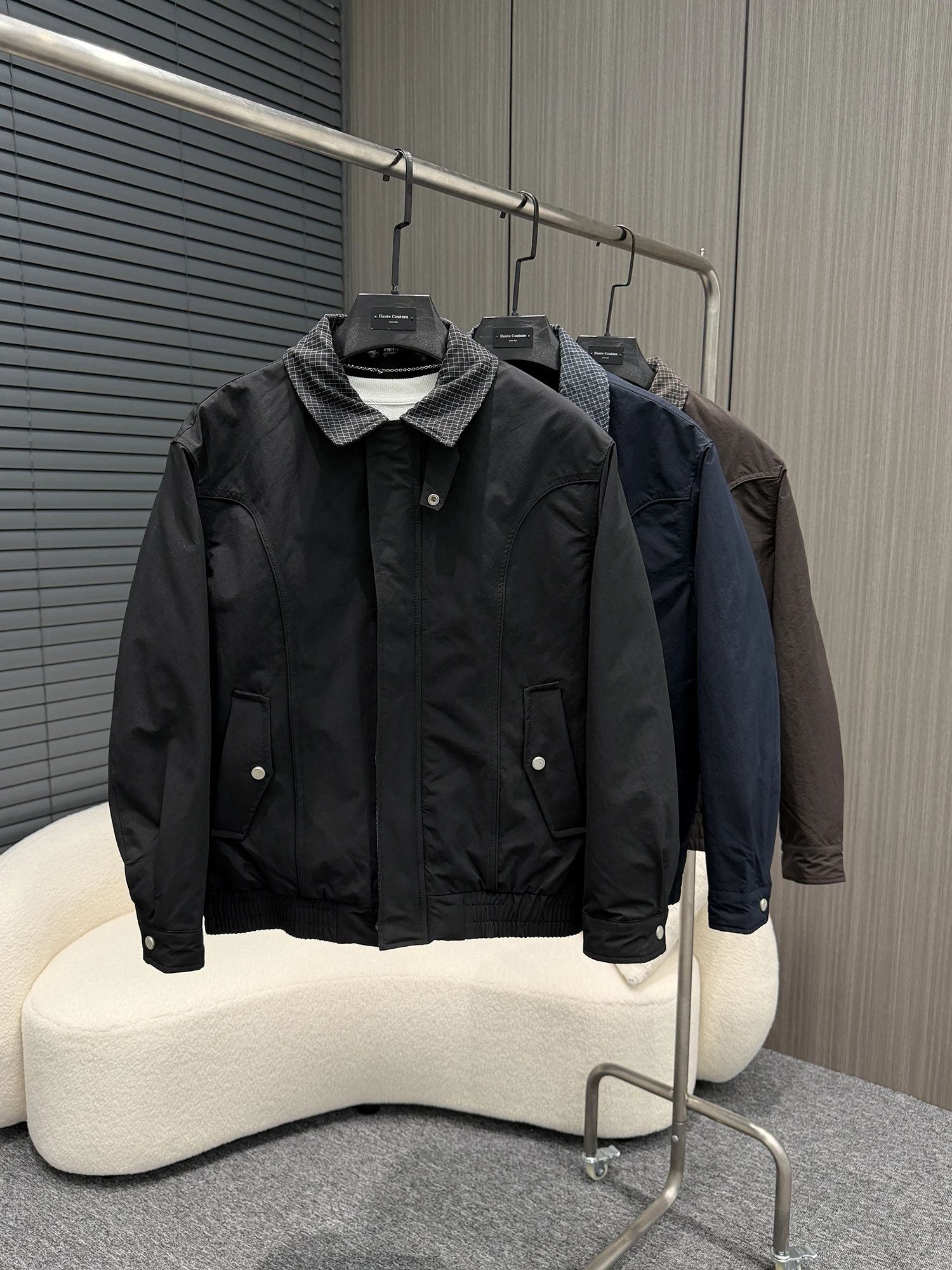 

Модная повседневная куртка в клетку с пэчворком для мужчин, новая зимняя коллекция, высококачественная, с воротником на молнии, длинными рукавами, теплая верхняя одежда