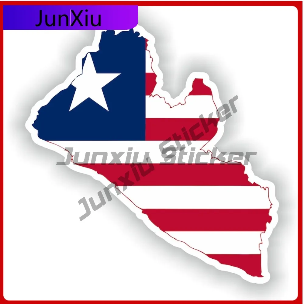 

Liberia Shape Of The National Emblem Map Stickers Decorative Waterproof Decals Auto Sticker Car Bike Adventure Motorcycle Sticke