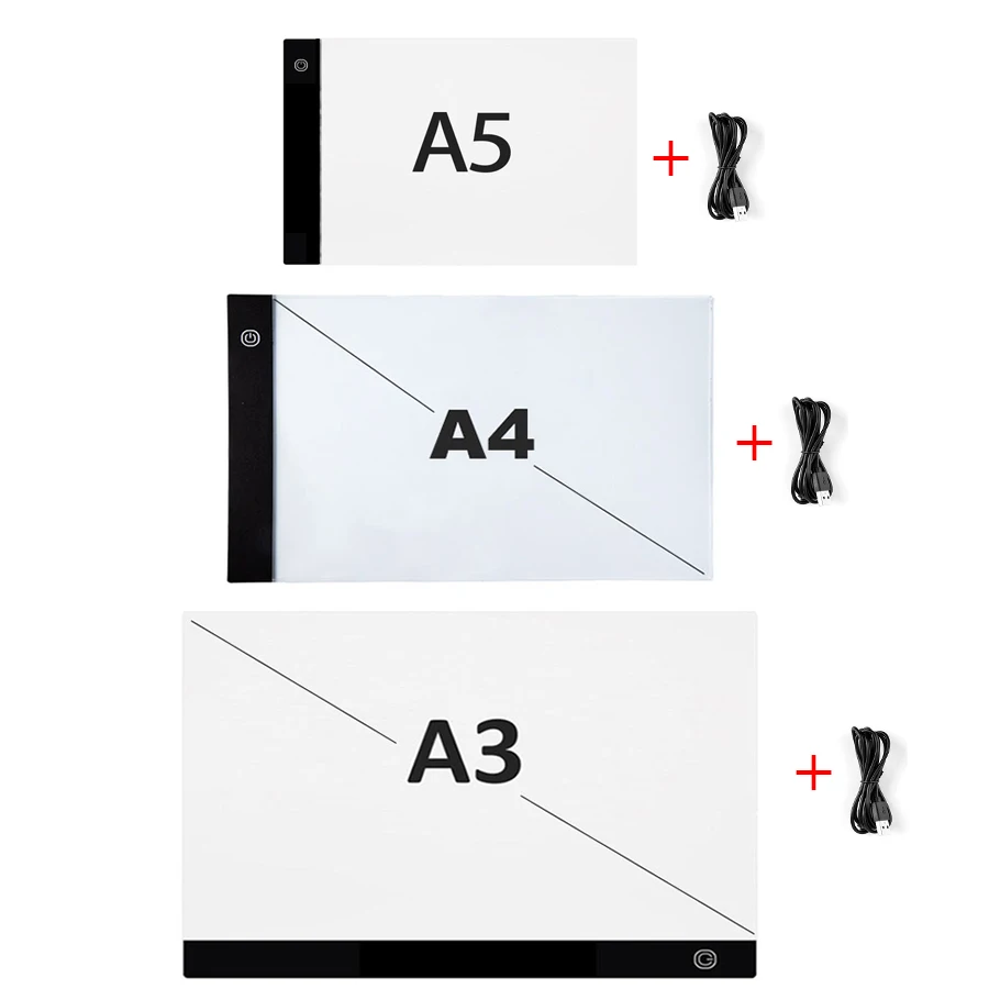 A3/A4/A5 Three Level Dimmable Led Light Pad Drawing Board Pad Box Eye Protection Easier for 5d Diamond Painting