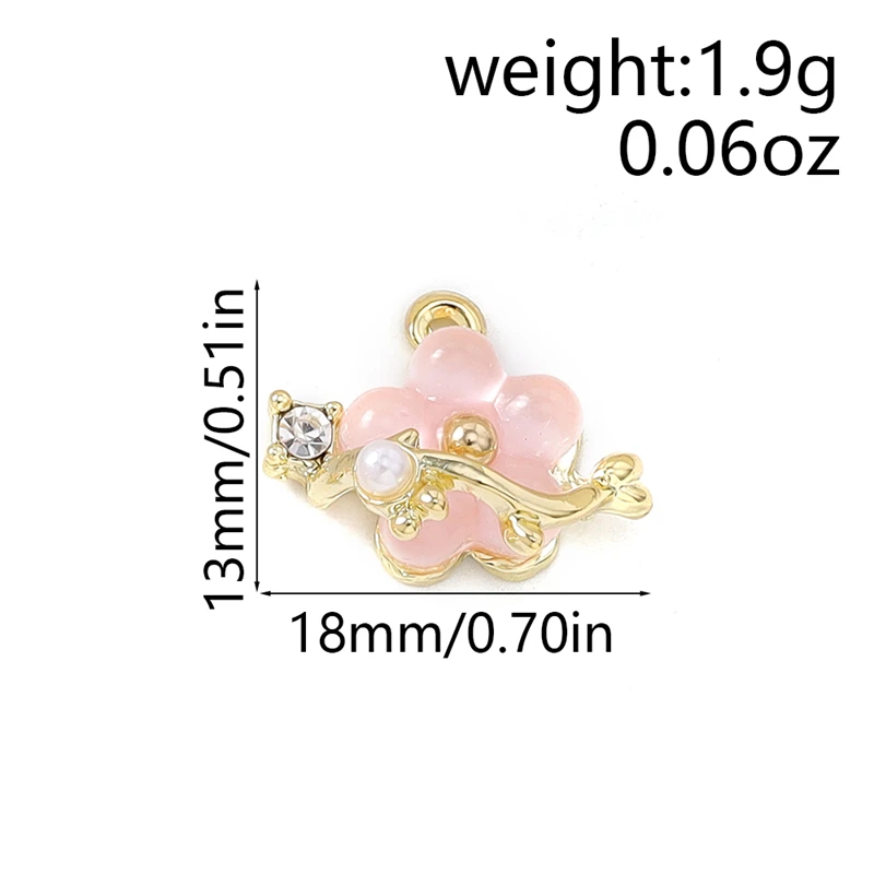 5 Stück niedliche, gemischte Kristall-Metall-Blumen-Anhänger zum Basteln von Ohrringen, Halsketten, Armbändern, DIY-Handarbeiten und Schmuckzubehör – Detail 6