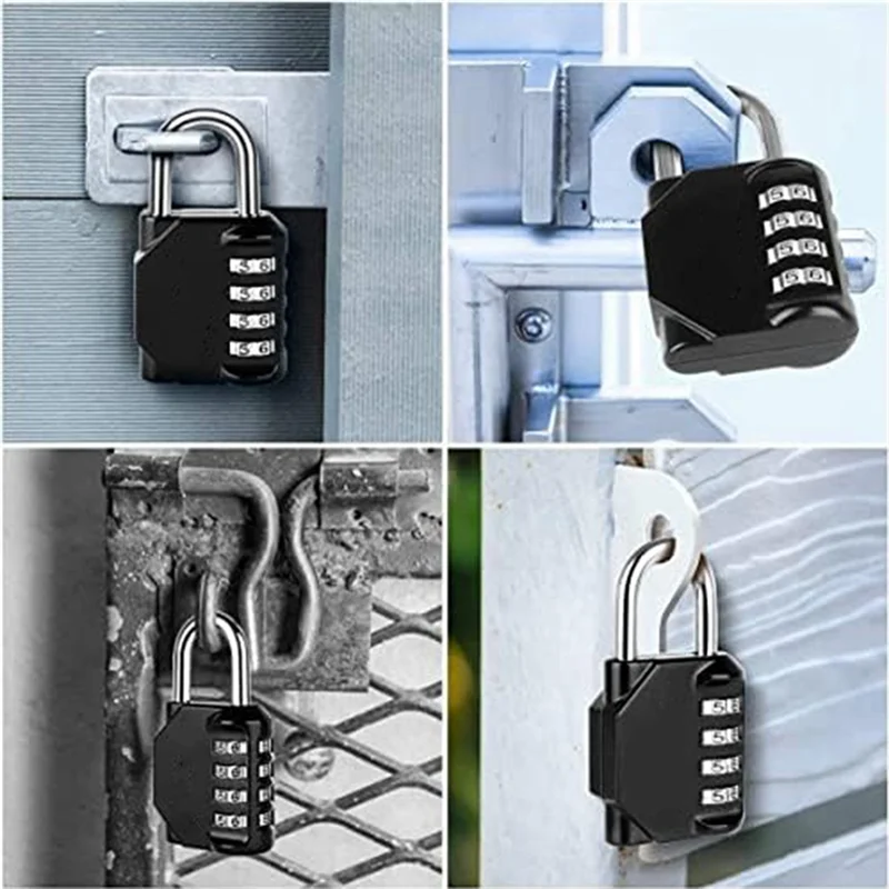 2Pcs 4-Digit Combination Padlock For Sports Lockers, Fences, Tool Boxes And Buckle Cabinets Durable