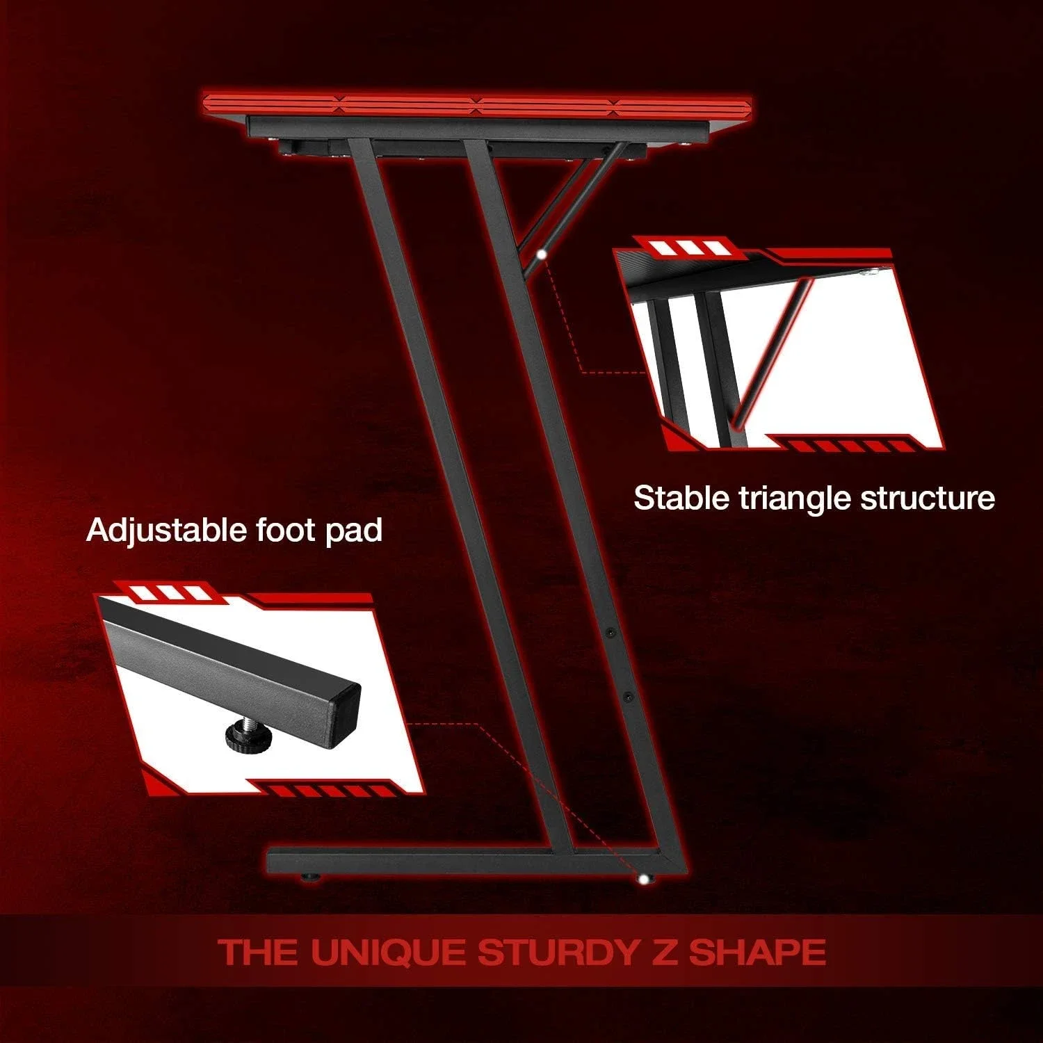 Escritorio para juegos en forma de L, escritorio esquinero para ordenador, mesa de escritorio para juegos de PC con soporte elevador para Monitor grande para el hogar, oficina, escritura resistente