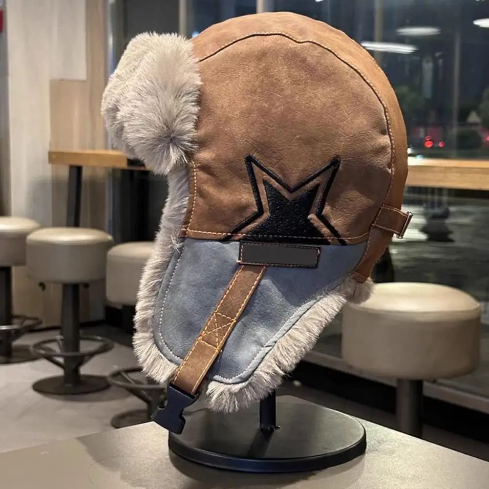قبعة Lei Feng على الطراز الروسي السوفياتي، بطانة من القطيفة، حاجز حراري شامل لحماية الأذن، قبعة تزلج سميكة ودافئة مقاومة للرياح