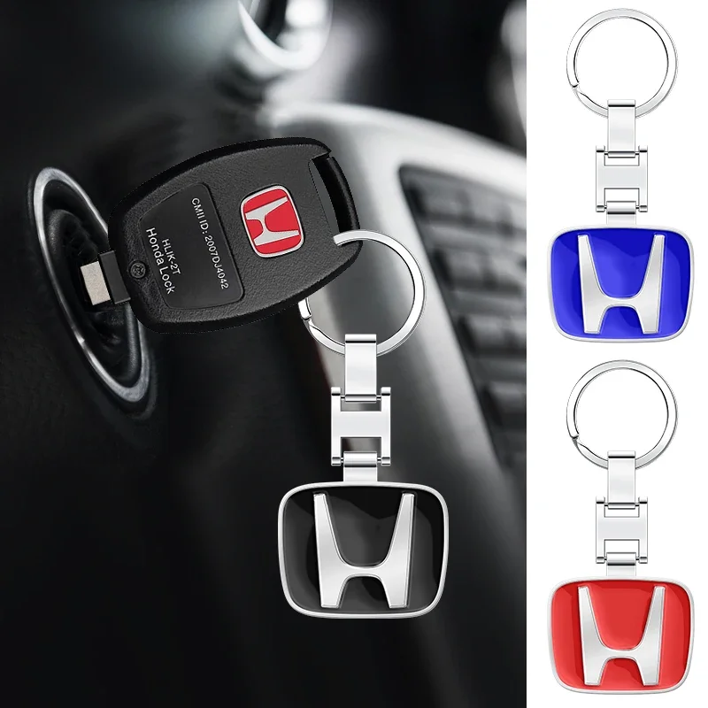 Car Key Chain Ring Zinc Alloy Buckle Auto Accessories For Honda Civic Fit Accord CRV Spirior GIENIA Odyssey CITY Envix Jade Brio