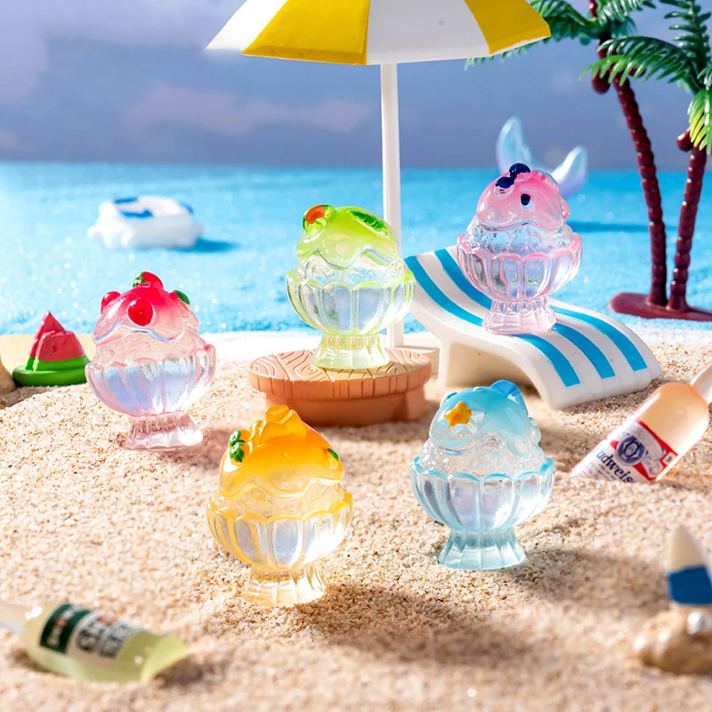 Mini Fruit Smoothie Desktop Ornaments Micro Landscape Model Home Garden Decor Toy