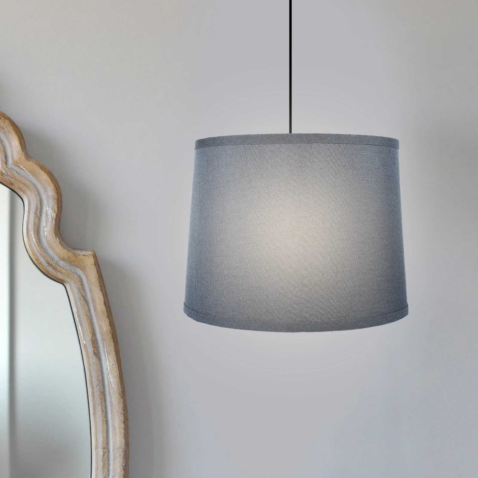 

Круглый настольный абажур, льняная ткань, железный каркас для спальни, гостиной, современный простой сменный светильник в стиле барабана