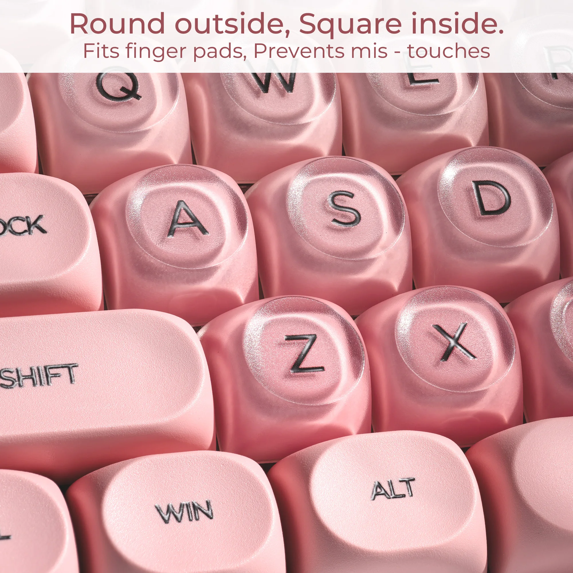 XVX 132 Keys Pink Foundation Keycaps Dye Sublimation PBT+PC HOA Profile Cute Keycap for Cherry MX Mechanical Keyboard 75% Layout