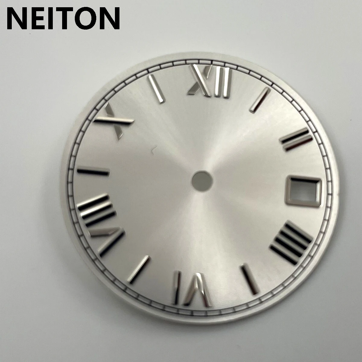 NEITON 28.5mm Roman Scale Green Black Blue White Watch Dial Fit NH35 Movement Nail Modified Replacement with Calendar Window