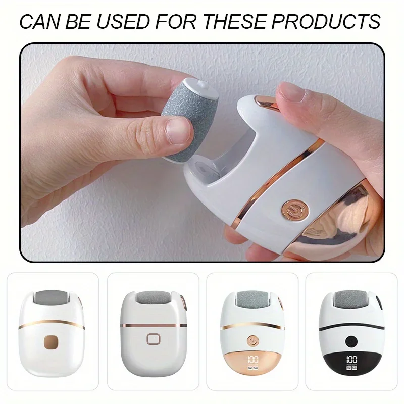 2/4/6/8pcs Electric foot scrubber replacement roller head, foot exfoliator for removing dead skin, to remove hard skin view 6
