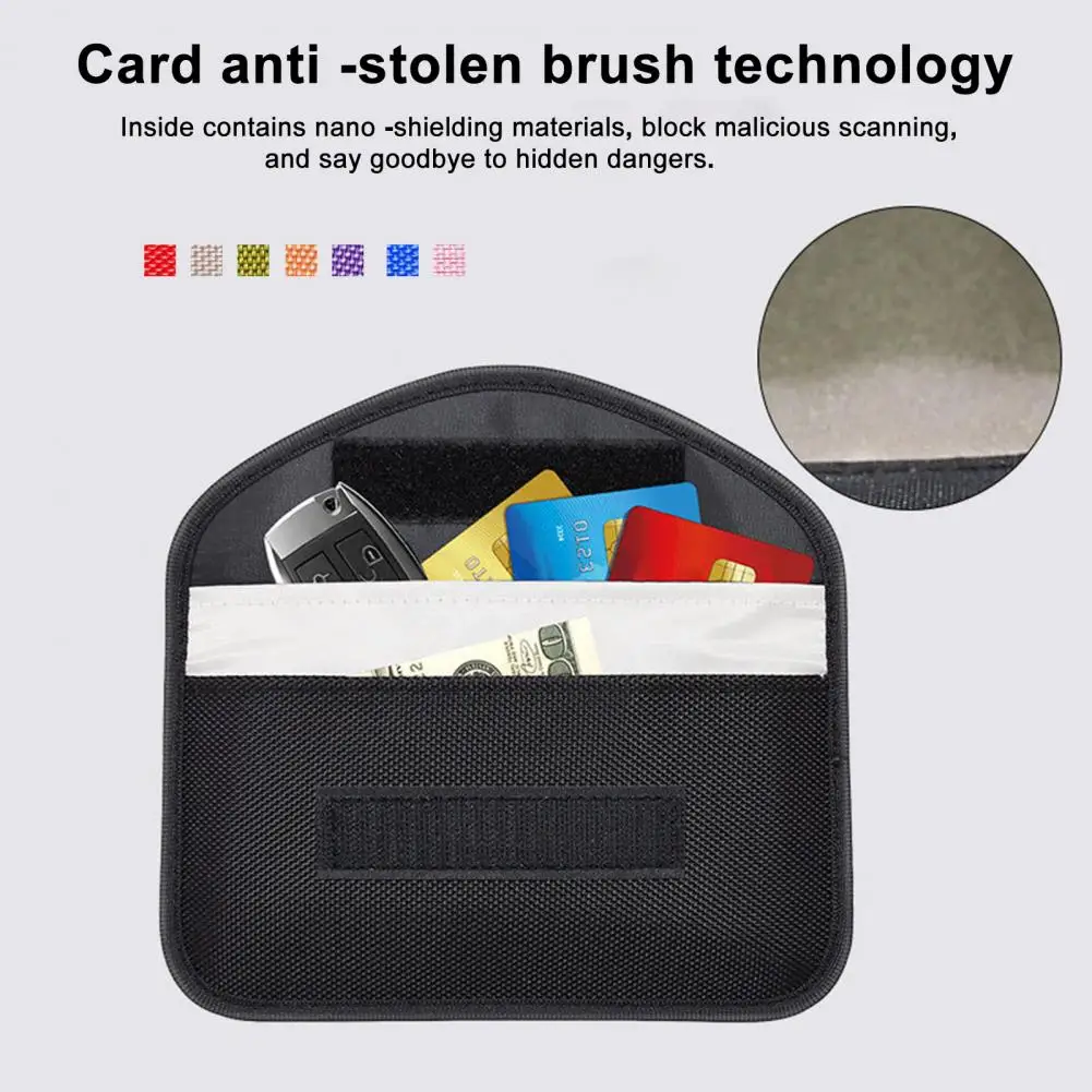 Anti-theft Bag Emf Bag for Cell Phones Car Key Fob Anti-radiation Anti-hacking Signal Blocking Faraday Bag for Gps Tracking