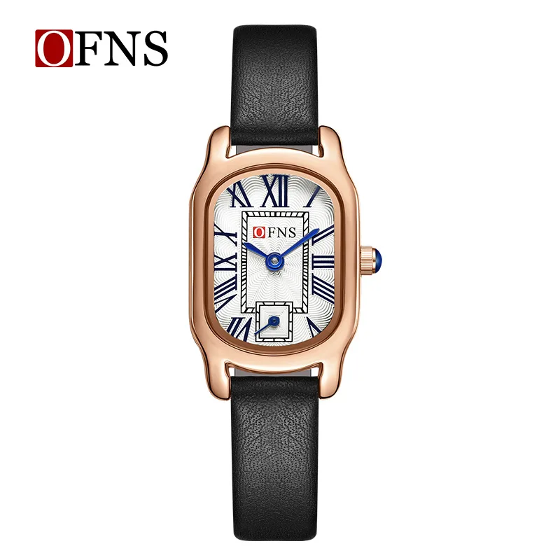 OFNS حار بيع كوارتز ساعة البيضاوي الهاتفي الروماني مقياس للماء السيدات قسط محكم كوارتز ساعة #4