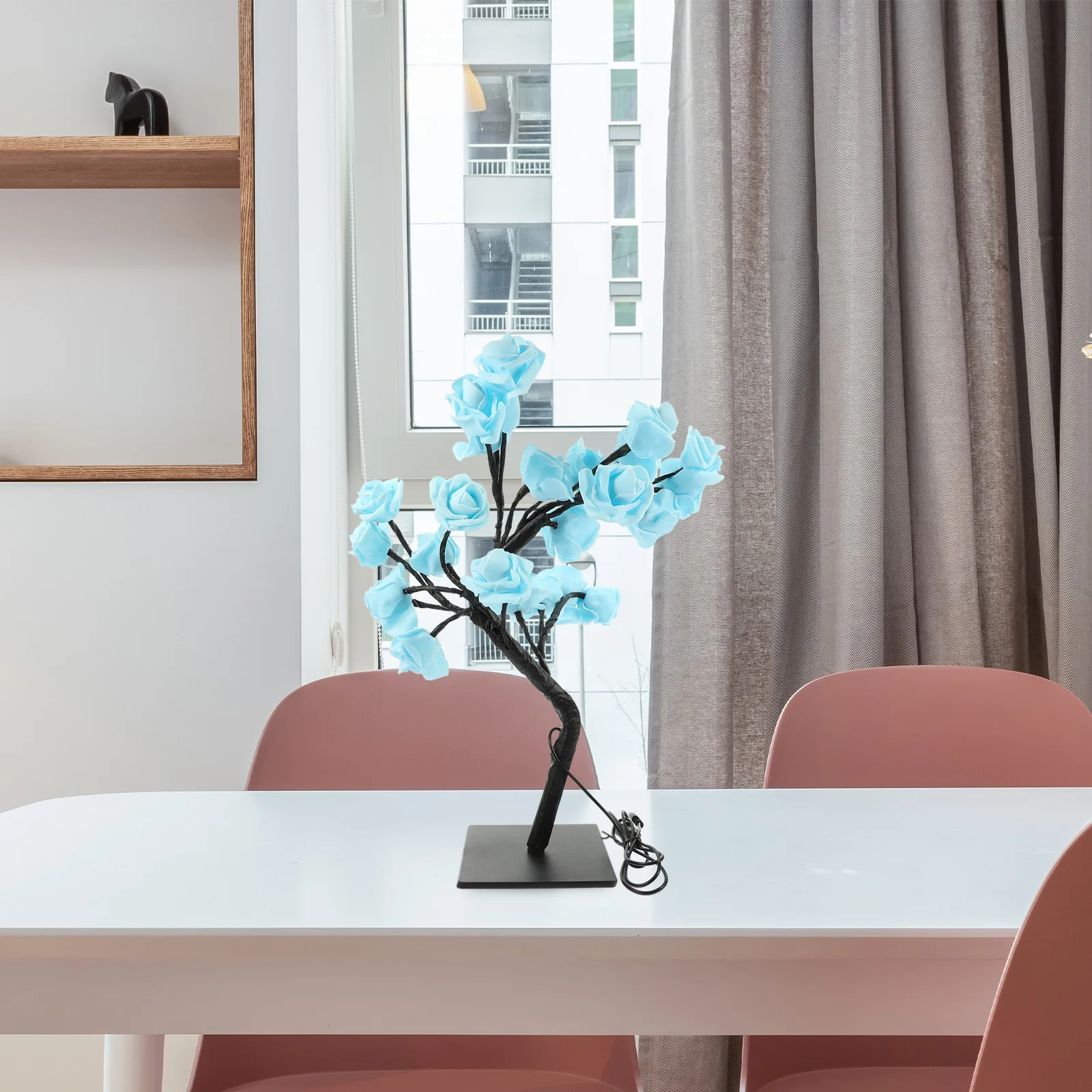 

LED Rose Tree Lamp USB Powered 33cm Handmade Warm White Bedroom Table Lamp Romantic Lighted Rose Tree Light Decorative