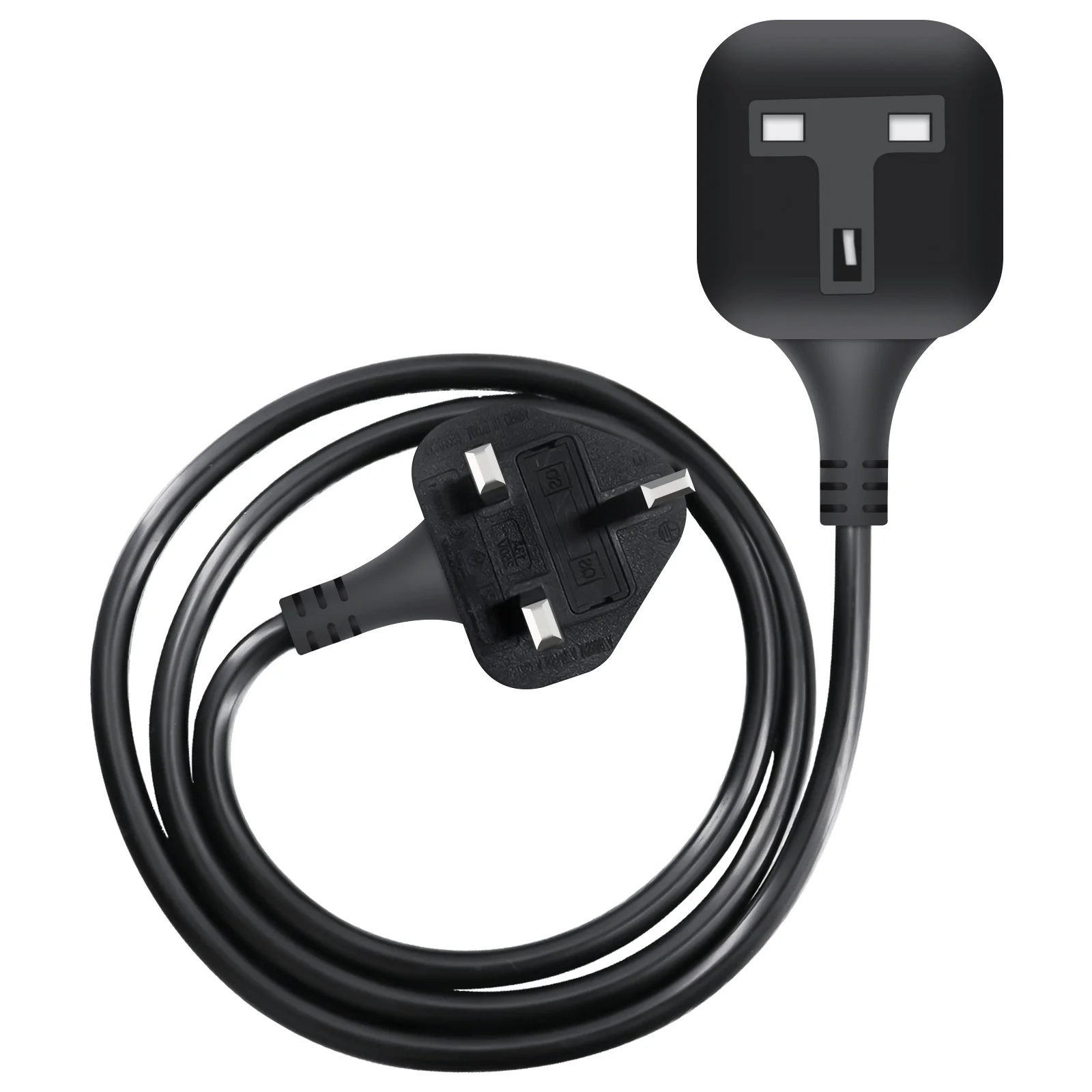 3/5/7m Power Extension Cord, UK Single Extension Lead 3PIN Male Plug to Female Single Socket 13A Power Cable black